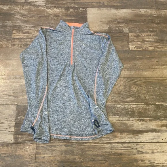 Nike Gray and Orange ladies Sz S 3/4 zip running dry fit - Picture 1 of 11